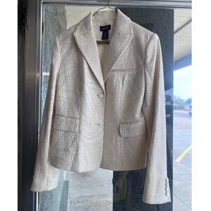 Vintage Studio G white paisley blazer jacket size 8